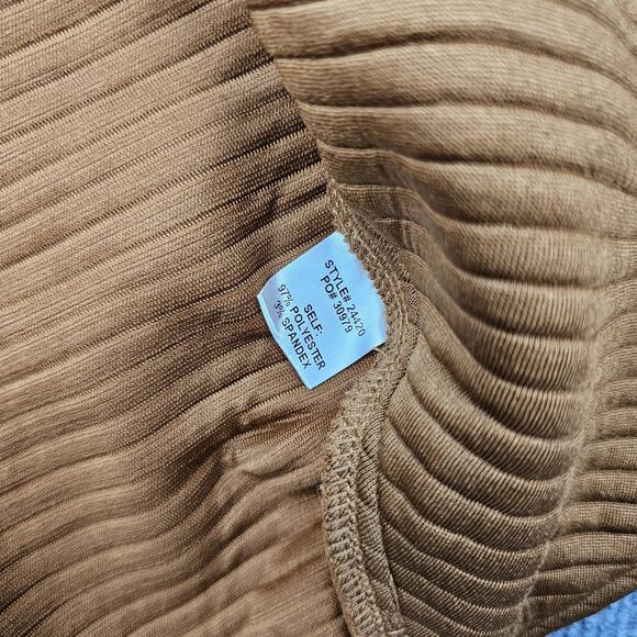 Skies Are Blue Sweater Womens Small Brown Longline Ribbed Open Front Cardigan - Picture 5 of 6